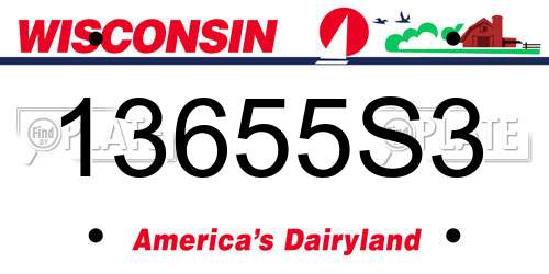 13655S3 Wisconsin License Plate