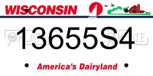 13655S4 Wisconsin License Plate