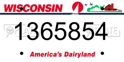 1365854 Wisconsin License Plate
