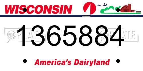 1365884 Wisconsin License Plate