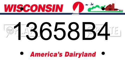 13658B4 Wisconsin License Plate