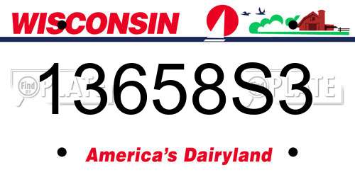 13658S3 Wisconsin License Plate