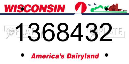 1368432 Wisconsin License Plate