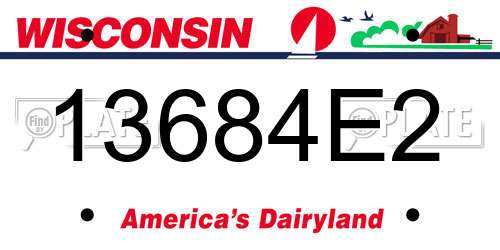 13684E2 Wisconsin License Plate
