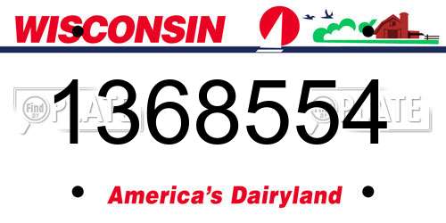 1368554 Wisconsin License Plate
