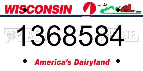 1368584 Wisconsin License Plate