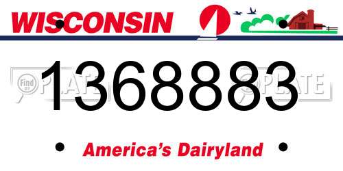 1368883 Wisconsin License Plate