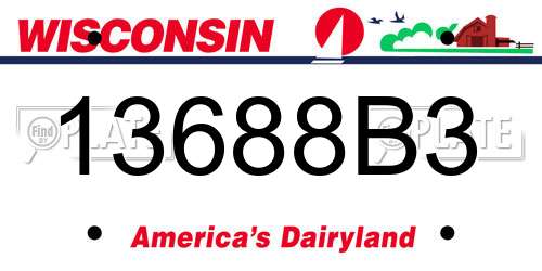 13688B3 Wisconsin License Plate