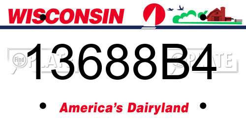 13688B4 Wisconsin License Plate