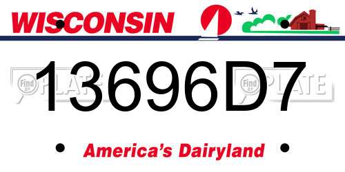 13696D7 Wisconsin License Plate