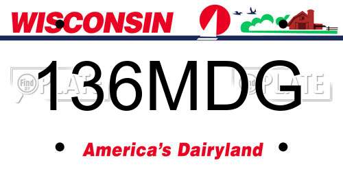 136MDG Wisconsin License Plate