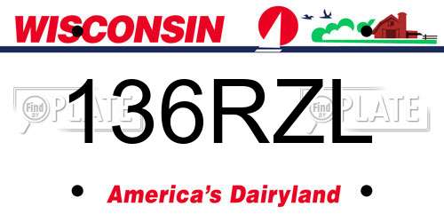 136RZL Wisconsin License Plate
