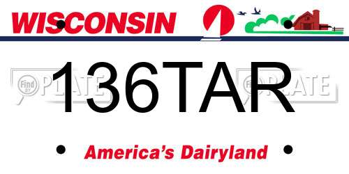 136TAR Wisconsin License Plate