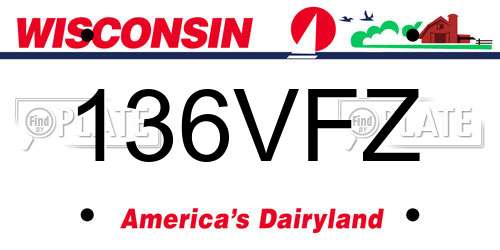 136VFZ Wisconsin License Plate