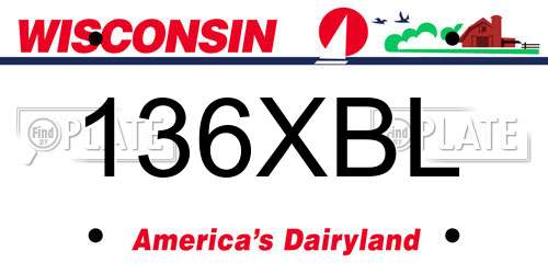136XBL Wisconsin License Plate