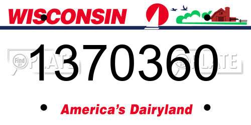 1370360 Wisconsin License Plate