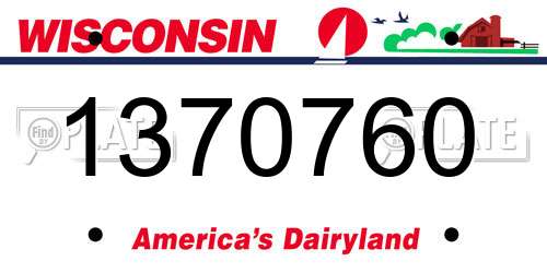 1370760 Wisconsin License Plate