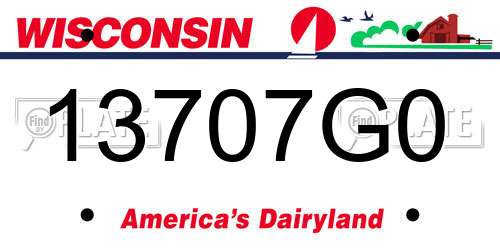 13707G0 Wisconsin License Plate