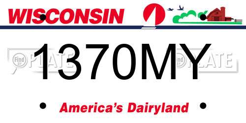 1370MY Wisconsin License Plate