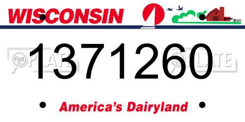 1371260 Wisconsin License Plate