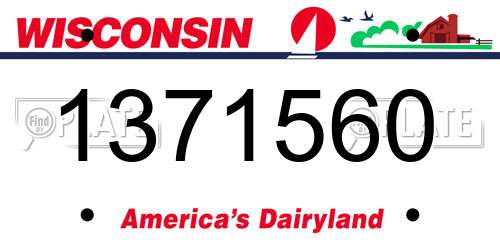 1371560 Wisconsin License Plate