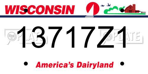 13717Z1 Wisconsin License Plate