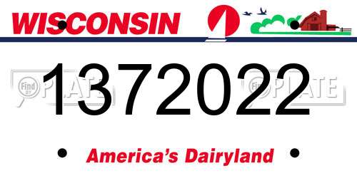 1372022 Wisconsin License Plate