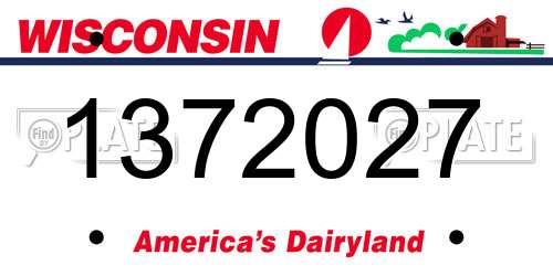 1372027 Wisconsin License Plate