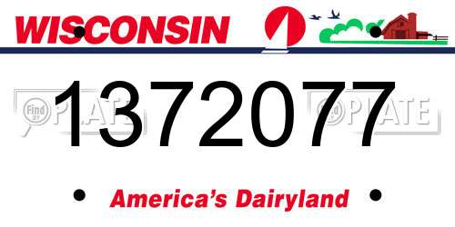 1372077 Wisconsin License Plate