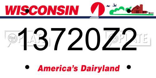 13720Z2 Wisconsin License Plate
