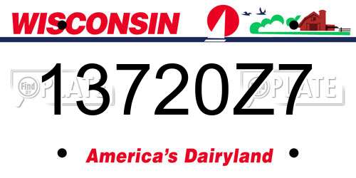 13720Z7 Wisconsin License Plate