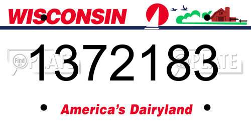 1372183 Wisconsin License Plate
