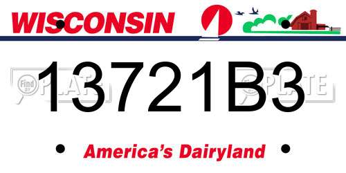 13721B3 Wisconsin License Plate