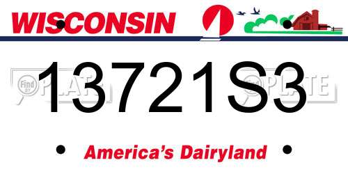 13721S3 Wisconsin License Plate