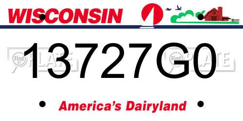 13727G0 Wisconsin License Plate