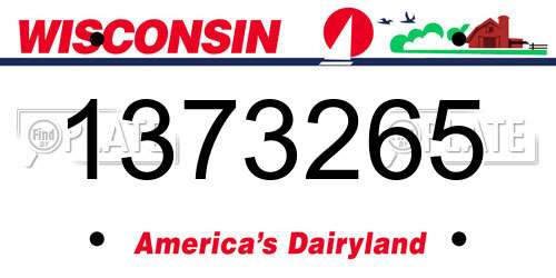 1373265 Wisconsin License Plate