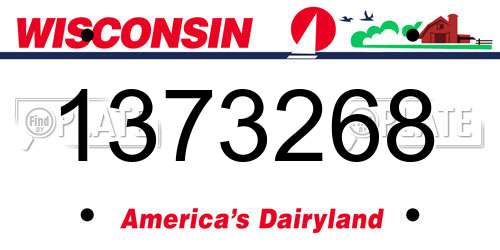 1373268 Wisconsin License Plate