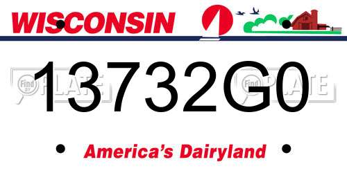 13732G0 Wisconsin License Plate