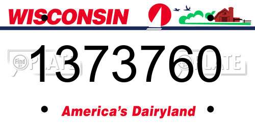 1373760 Wisconsin License Plate