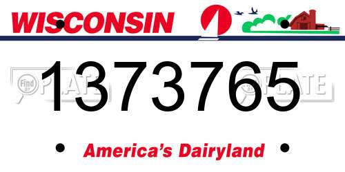 1373765 Wisconsin License Plate