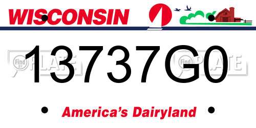 13737G0 Wisconsin License Plate