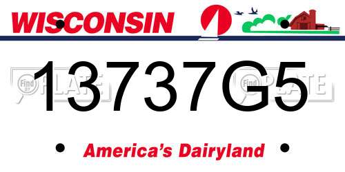 13737G5 Wisconsin License Plate