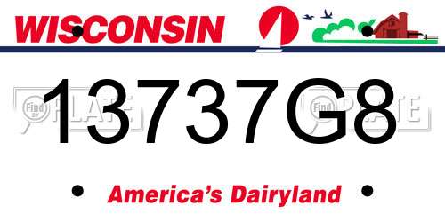 13737G8 Wisconsin License Plate