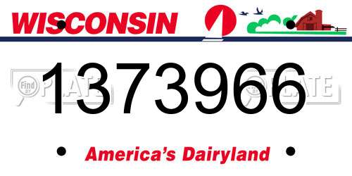 1373966 Wisconsin License Plate