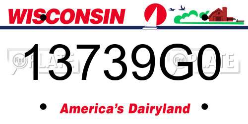 13739G0 Wisconsin License Plate