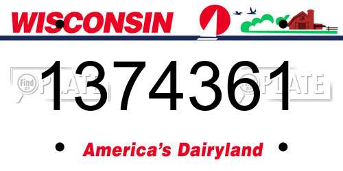 1374361 Wisconsin License Plate