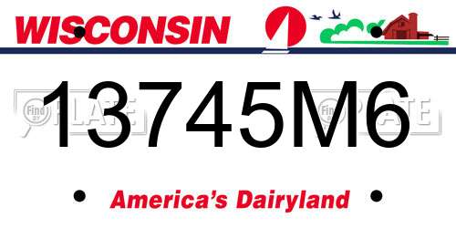 13745M6 Wisconsin License Plate