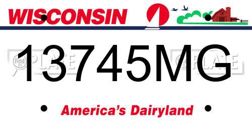 13745MG Wisconsin License Plate