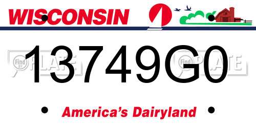 13749G0 Wisconsin License Plate