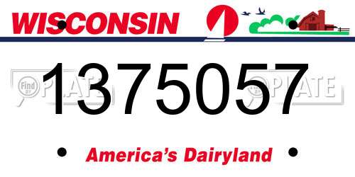 1375057 Wisconsin License Plate